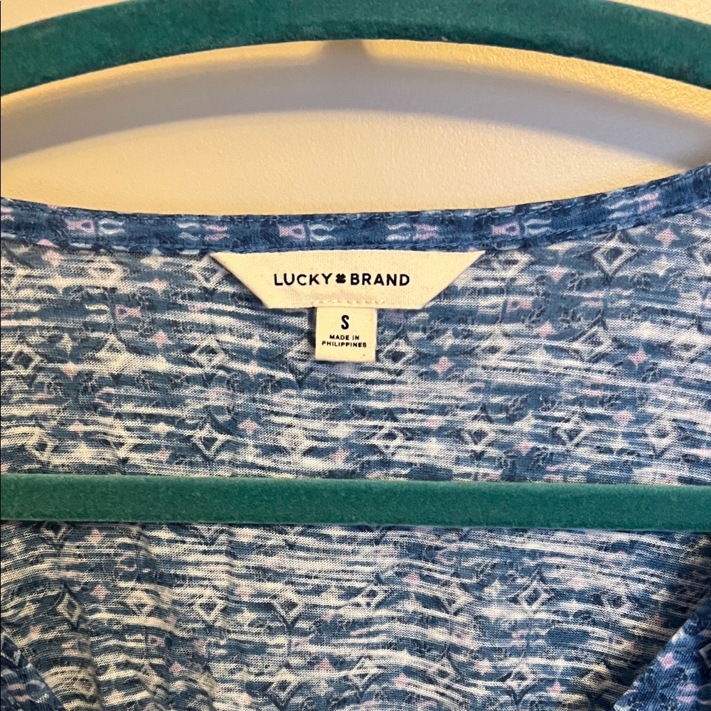 Lucky Brand Indigo Patterned Blouse - Picture 2 of 5